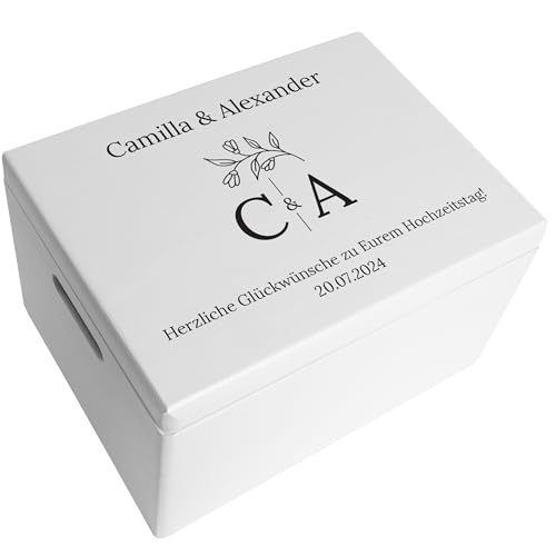 Creative Deco Weiße Hochzeitsgeschenke Personalisiert für Brautpaar | Geschenk zur Hochzeit | Erinnerungsbox Hochzeit | Geschenkkiste Holzkiste mit Deckel | Hochzeitsgeschenk Personalisierte Farbdruck Creative Deco Weiße Hochzeitsgeschenke Personalisiert für Brautpaar | Geschenk zur Hochzeit | Erinnerungsbox Hochzeit | Geschenkkiste Holzkiste mit Deckel | Hochzeitsgeschenk Personalisierte Farbdruck von Creative Deco