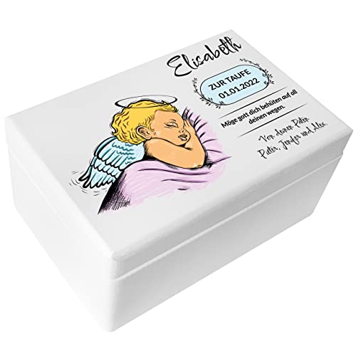 Creative Deco Weiße Personalisiert zur Taufe Geschenk für Mädchen und Junge | Mehrere Taufe Motiv | Holzkiste Erinnerungsbox Deko | Individuelle Geschenk Spielzeugkiste Holzbox mit Deckel | Spardose Creative Deco Weiße Personalisiert zur Taufe Geschenk für Mädchen und Junge | Mehrere Taufe Motiv | Holzkiste Erinnerungsbox Deko | Individuelle Geschenk Spielzeugkiste Holzbox mit Deckel | Spardose von Creative Deco
