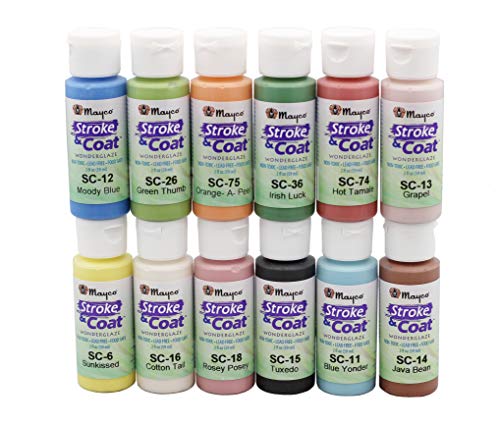 Creative Hobbies Mayco Strich- und Mantelglasur für Keramik-Set 1 | 12 verschiedene 57 ml Gläser mit Töpferbuch zum Malen von Keramik, 1 Stück Creative Hobbies Mayco Strich- und Mantelglasur für Keramik-Set 1 | 12 verschiedene 57 ml Gläser mit Töpferbuch zum Malen von Keramik, 1 Stück von Creative Hobbies