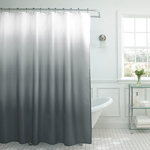 Creative Home Ideas Duschvorhang-Set, Waffelmuster, 177,8 x 182,9 cm, Dunkelgrau/Ombre von Creative Home Ideas
