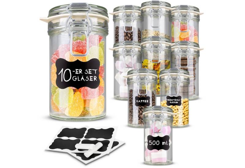 Creative Home Einmachglas Einmachgläser mit Bügelverschluss, (10-tlg) von Creative Home