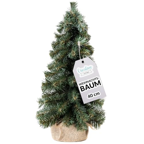 Creative Home Kleiner Weihnachtsbaum Tannenbaum Künstlich | 40 cm | Künstlicher Weihnachtsbaum Deko | Christbaum für Tisch Fensterbrett Büro | Innen, Außen | Geschenk zur Dekoration Weihnachtsdeko von Creative Home