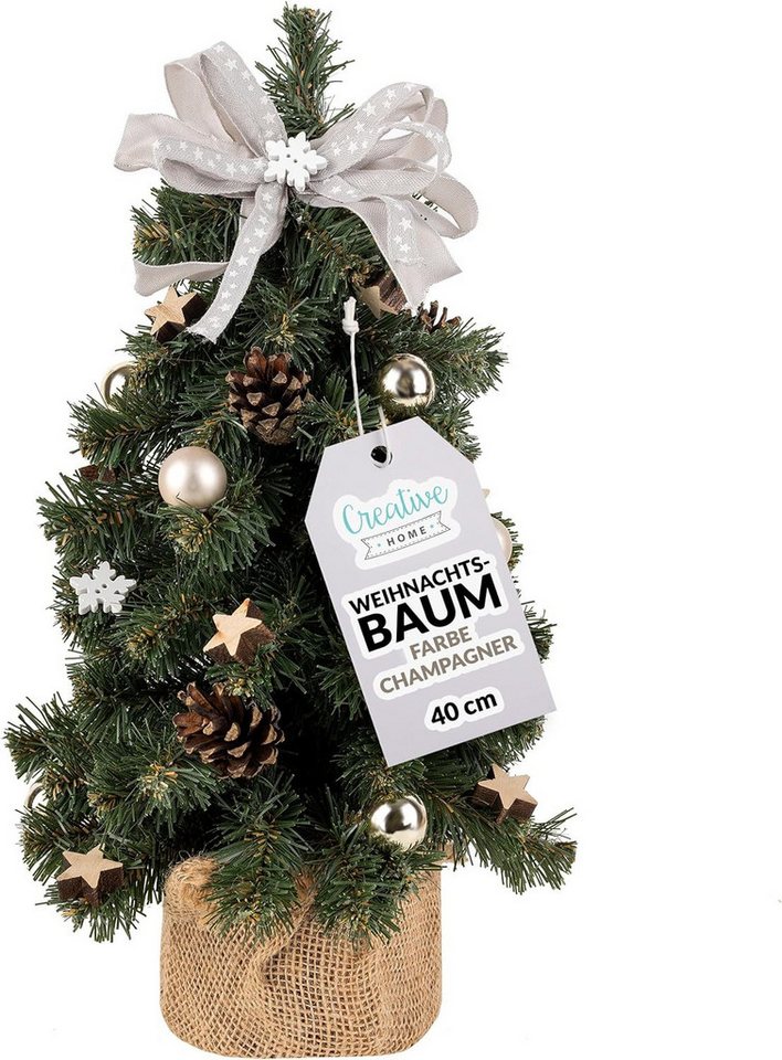 Creative Home Künstlicher Weihnachtsbaum Weihnachtsbaum Geschmückt Höhe 40 cm, Künstlicher Tannenbaum Mini, für Tisch Schreibtisch Büro von Creative Home