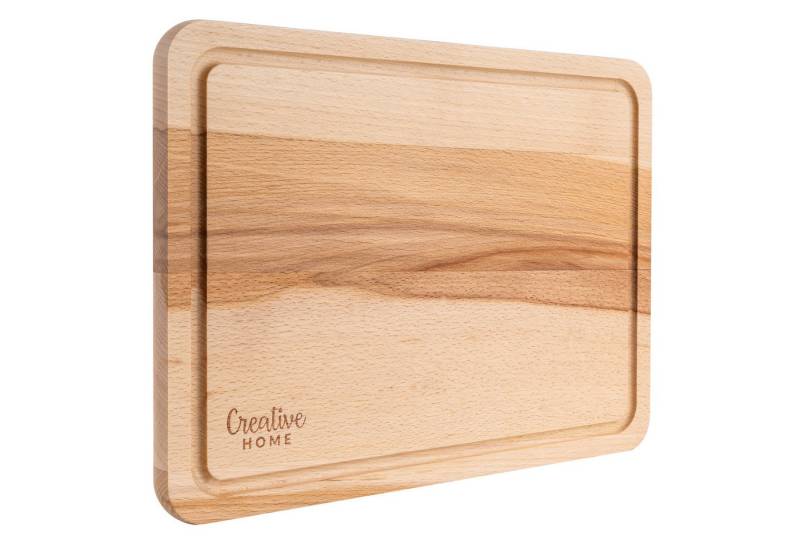 Creative Home Schneidebrett mit Saftrille 30,5 x 22,5 x 1,5 cm Holzschneidebrett Holzbrett Küche, (1-St), mit tiefer Saftrille von Creative Home