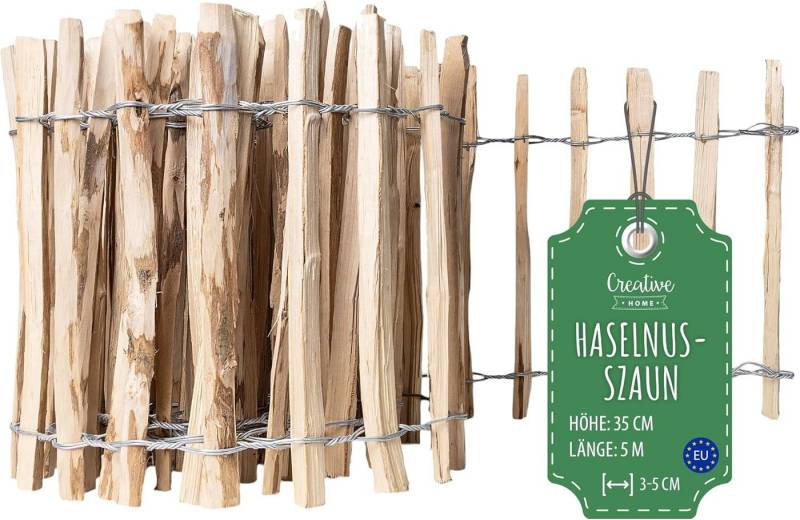 Creative Home Zaun Staketenzaun Haselnusszaun, Lattenabstand 3-5 cm, Gartenzaun Holz von Creative Home