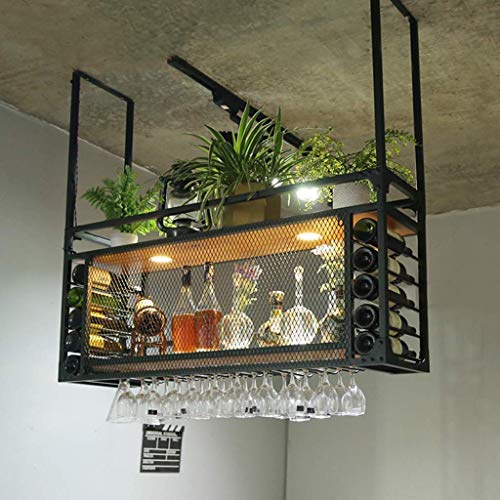Decken Weinregale Mit Weinglashalter Wandhalterung Flaschenregal Deckenregal Hängende Küchenbar Holz Metall Hängendes Regal Becherhalter Weinschrank von Creative LDF