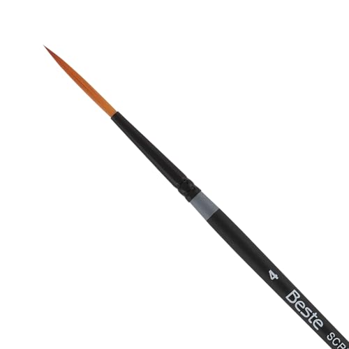 Creative Mark Beste Golden Taklon Haarbürsten – Aquarellpinsel für Acryl, Aquarell, wasserlösliches Öl und jede nasse Farbe – Script Liner – 4 von Creative Mark