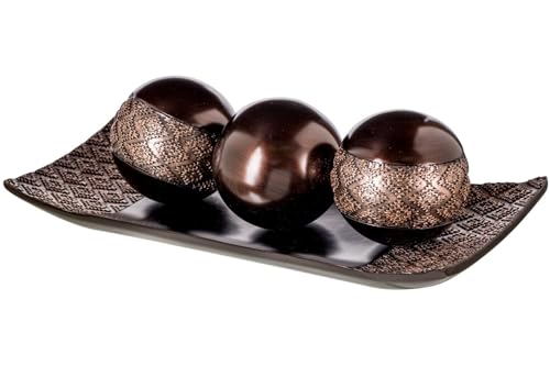 Zeilako Creative Scents Dublin Home Tablett und Kugeln Set – Couchtisch Mittelstück – dekorative Akzente Schüssel mit Kugeln für Wohnzimmer und Esstisch – Braun Zeilako Creative Scents Dublin Home Tablett und Kugeln Set – Couchtisch Mittelstück – dekorative Akzente Schüssel mit Kugeln für Wohnzimmer und Esstisch – Braun von Creative Scents