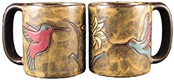One (1) MARA STONEWARE COLLECTION - 16 Oz Coffee/Tea Cup Collectible Dinner Mugs - Hummingbird & Flower Design by Creative Structures von Creative Structures