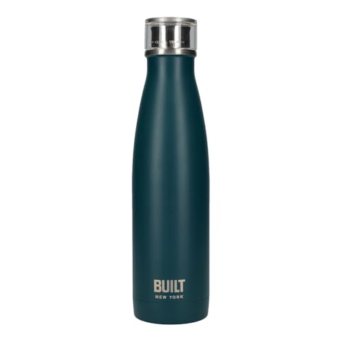 BUILT Perfect Seal, Doppelwandige Isolierte Wasserflasche aus Rostfreiem Stahl, 480 ml von Built