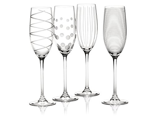 Mikasa Cheers Kristall Champagnerflöten Set, 4 Stück, Champagnergläser mit originellem Design, 250ml von MIKASA