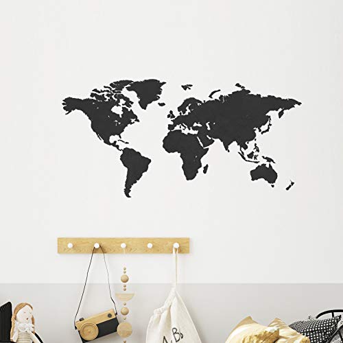Creative Use of Technology Wanddeko: detaillierte lasergeschnittene Weltkarte aus Holz, schönes Deko für Ihren Wohnzimmer | Projektion: Mercator | Holzart: Schwarz MDF | Abmessung: M = 90 x 45 cm | von Creative Use of Technology