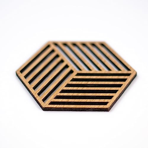 Untersetzer - Set aus Holz – Cubica (4er Set) – Glasuntersetzer – Tischdekoration - Esstischzubehör von Creative Use of Technology