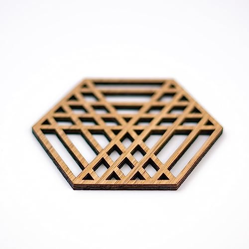 Untersetzer - Set aus Holz - Hexa (4er Set) - Glasuntersetzer - Tischdekoration - Esstischzubehör von Creative Use of Technology