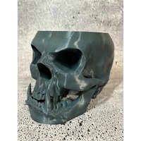 Extra Großer Schädeltopf | V5 Für Sukkulenten, Kakteen Oder Pflanzen - 18 cm Breit X 24 Tief 15 Hoch | Dunkelgrau/Marineblau von Creative3DByBen