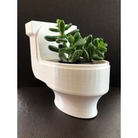 Mittelgroßer Weißer Toilettenpflanzer Für Pflanzen Aller Art - 10, 2 cm Breit Und 14 Hoch von Creative3DByBen