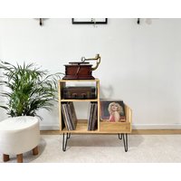 Handgefertigter Plattenspieler Ständer - Schrank Massivholz Lp Konsole Mid Century Modern Möbel, Schallplatten Handgefertigter Plattenspieler Ständer - Schrank Massivholz Lp Konsole Mid Century Modern Möbel, Schallplatten von CreativeArchitDesign