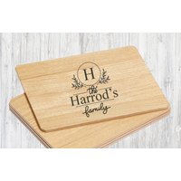Familienmonogramm Personalisiertes Tischset Set, Graviertes Tischset, Geschenk, Familienmonogramm, Holztischsets, Auf Bestellung Gefertigt von CreativeBaileyDesign