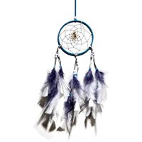 Blau-Weißer Traumfänger Handgemachte Boho-Wanddeko Blau-Weißer Traumfänger Handgemachte Boho-Wanddeko von CreativeChix16