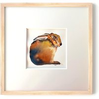 Aquarell Hase Fridolin Kunstdruck - Fine-Art-Print Bildmaß 15 X cm Inkl. Passepartout Mit Den Außenmaßen 30 von CreativeClubDodo