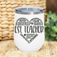 Esl Lehrer 12 Unzen Isolierter Weinbecher, Geschenk, Abschlussgeschenk, Geburtstagsgeschenk, Schullehrer Kaffeetasse, Saft Becher von CreativeCollectionMA