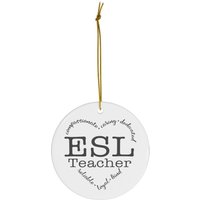 Esl Lehrer Geschenk, Englisch Als Zweite Sprache Keramik Weihnachtsschmuck, Wertschätzung Geschenk Für von CreativeCollectionMA