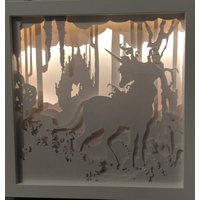 Nachtlicht/Diorama Lampe Für Kinder Einhorn Motiv von CreativeCosplayStuff