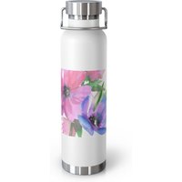 Blumendesign 22Oz Vakuumisolierte Flasche, Geschenk Für Sie, Geburtstagsgeschenk, Weihnachtsgeschenk, Floraler Designer-Isolierbecher von CreativeDesignzbyEm