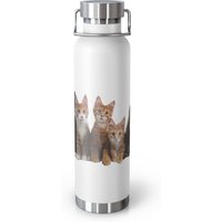 Cat Family Design 22Oz Vakuumisolierte Flasche, Geschenk Für Sie, Ihn, Geburtstagsgeschenk, Weihnachten, Katzenliebhaber Designer-Isolierbecher von CreativeDesignzbyEm