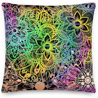 Multi Farbiges Mandala Kissen, Geschenk Für Zuhause, Einweihungsgeschenk, Boho Luxus Couch Kissen von CreativeDesignzbyEm