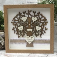 Muttertagsgeschenk Für Mama Stammbaum-Rahmen Aus Holz in Eicheoptik Mit Gravierten Herzen von CreativeGiftsNI