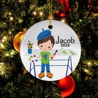 Personalisiert Jungen Künstler Ornament, Custom Art Geschenk 2021, Ornament Für Künstler, Maler, Christmas von CreativeGiftsSC