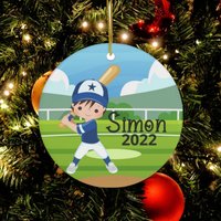 Personalisiertes Baseball Ornament, Spieler Geschenk, Sport Batter Geschenk von CreativeGiftsSC