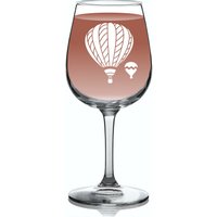 Heißluftballon-Weingläser - Sandgestrahlt 2Er-Set Geschenk Des Heißluftballonliebhabers von CreativeGlassBlaster