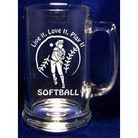 Softball Entkelt Glasmug von CreativeGlassBlaster