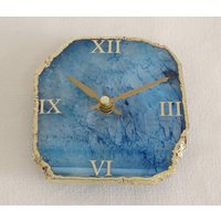 Blaue Achat Uhr, Moderne Schreibtisch/Wanduhr, Perfektes Geschenk, Haus Wärmende Geschenke von CreativeHandStoneArt