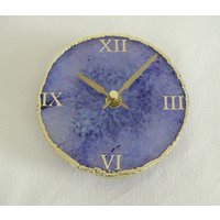 Lila Achat Runde Uhr, Moderne Schreibtisch/ Wanduhr, Perfektes Geschenk, Haus Wärmende Geschenke von CreativeHandStoneArt