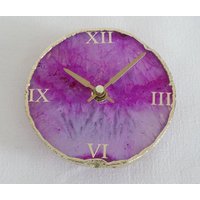 Rosa Achat Runduhr, Moderne Schreibtisch/Wanduhr, Perfektes Geschenk, Haus Wärmende Geschenke von CreativeHandStoneArt