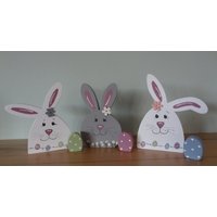 Fröhliches Osterhasen-Set Mit 3 Eiern von CreativeHolzShop