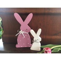 Zuckersüße Deko Häschen in 2 Verschiedenen Größen von CreativeHolzShop