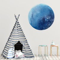 Blauer Mond Wandtatz | Wand Kunst Dekor. Wandsticker Kinderzimmer Mond. Selbstklebendes Vinyl. Wandsticker. Dekor von CreativeIngrid