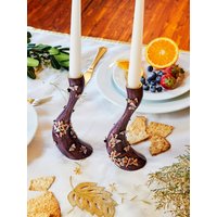 Esstisch Kerzenständer, 2 Kerzenhalter Hochzeit Mittelpunkt Set, Schmetterlinge Im Wald. Home Decor Centerpiece Deko Taper Art von CreativeJudaica