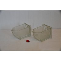 2 Kleine Schütten Aus Pressglas Von Gerrix/Je 12x7x7cm Vorratsbehälter Für's Küchenbuffet Vintage Retro 50Er 60Er Mid Century von CreativeMacroArt