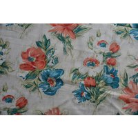 2 Vorhänge Aus Den 60Er Jahren Mit Blumenmuster/Je 121x108cm Mischgewebe Fensterdeko Mid Century Wohndeko Vintage von CreativeMacroArt