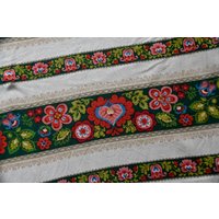 2 Vorhänge "Pausa Künstlerdruck Indanthren"/Hxb 142x248 & 142x125cm 70Er Fensterdeko Flower Power Vintage von CreativeMacroArt