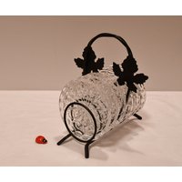 6 Glasuntersetzer Im Metallhalter/Weinlaubdekor Kristallglas 60Er 70Er Mid Century Vintage Retro Barzubehör 6 Glasuntersetzer Im Metallhalter/Weinlaubdekor Kristallglas 60Er 70Er Mid Century Vintage Retro Barzubehör von CreativeMacroArt