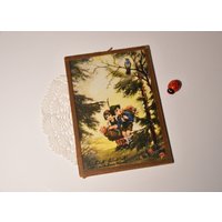 Altes Wandbild Hinter Glas Mit Spruch "Kuckuck, Kuckuck Ruft's Aus Dem Wald"/Sütterlin 15x10cm Art Déco 30Er Vintage Retro von CreativeMacroArt