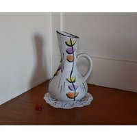 Bay Keramik Henkelvase 298-17/Handgemaltes Dekor 60Er Jahre Mid Century Vintage Retro West German Pottery Wohndeko von CreativeMacroArt