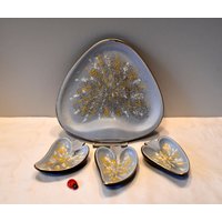 Carstens Tönnieshof 4Tlg Anbietschalen-Set Aus Keramik/Ascher Hellblau 50Er 60Er Mid Century West German Pottery Vintage Retro von CreativeMacroArt