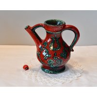 Gmundner Keramik Henkelkrug/Vase Handmalerei Made in Austria 50Er 60Er True Vintage Retro 12cm Hoch Mid Century von CreativeMacroArt